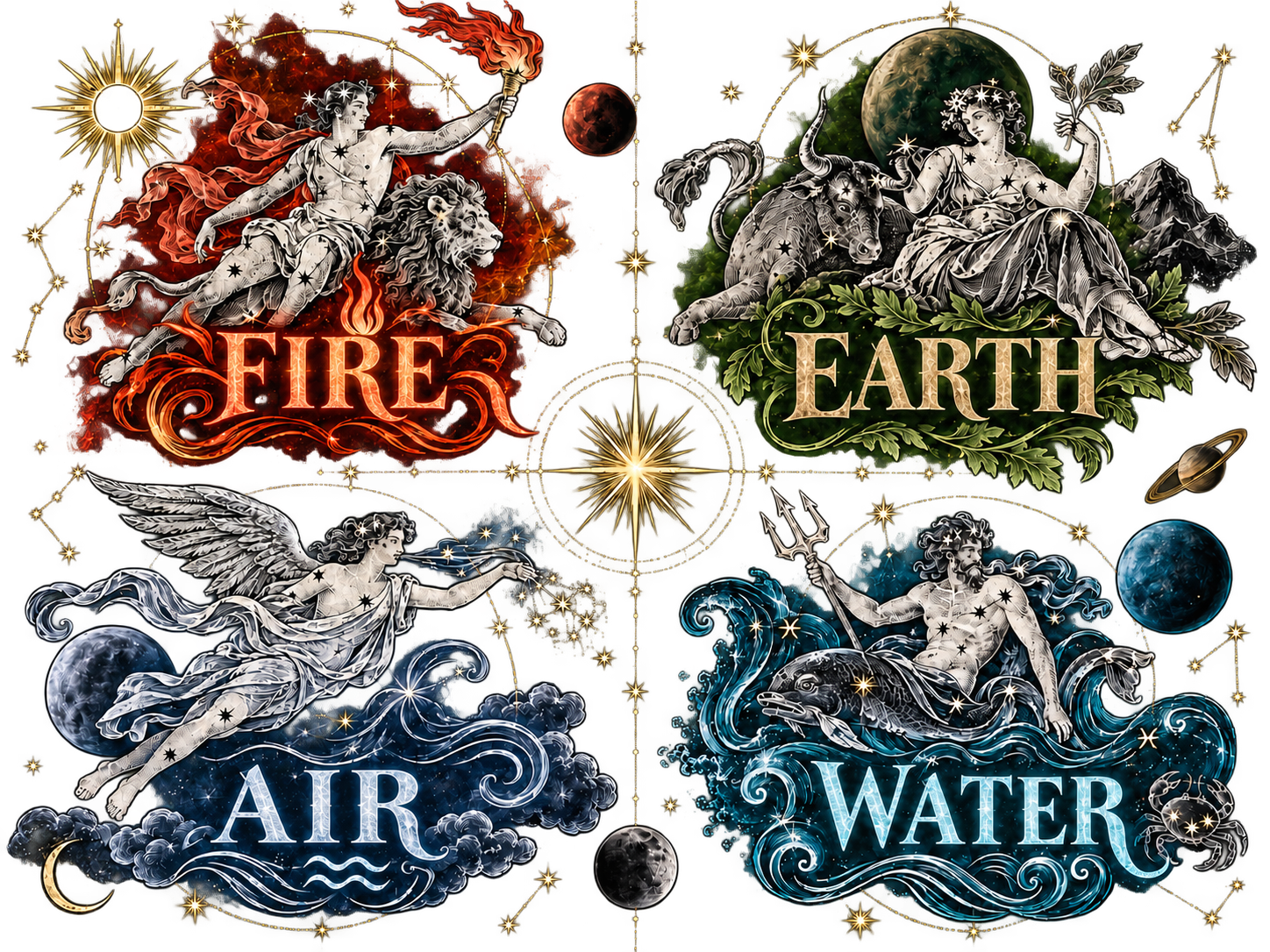 Fire, Earth, Air and Water